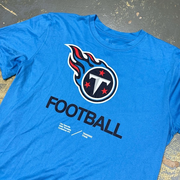 Nike Tennessee Titans Logo Shirt NS23-4AI Large NFL Football Blue Oilers - Picture 3 of 8